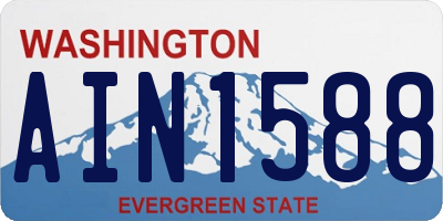 WA license plate AIN1588
