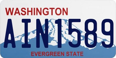 WA license plate AIN1589