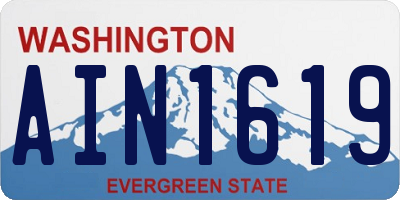 WA license plate AIN1619
