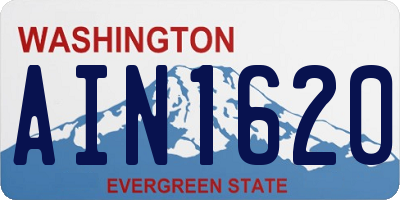 WA license plate AIN1620