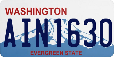 WA license plate AIN1630