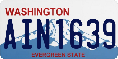WA license plate AIN1639