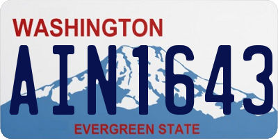 WA license plate AIN1643