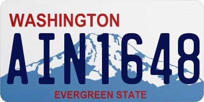 WA license plate AIN1648
