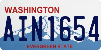 WA license plate AIN1654