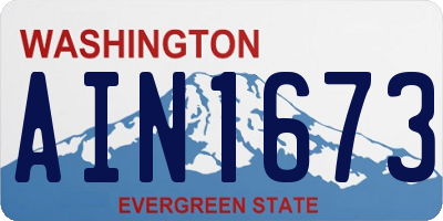 WA license plate AIN1673