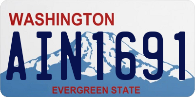 WA license plate AIN1691