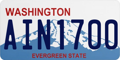 WA license plate AIN1700
