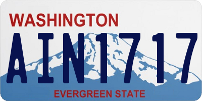 WA license plate AIN1717