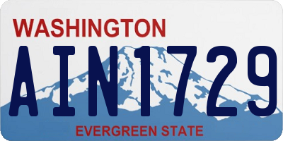 WA license plate AIN1729