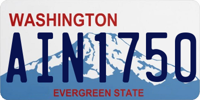 WA license plate AIN1750