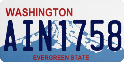 WA license plate AIN1758