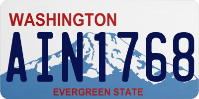 WA license plate AIN1768
