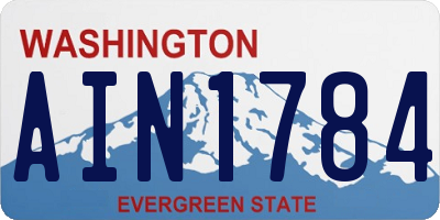 WA license plate AIN1784