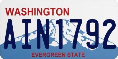 WA license plate AIN1792