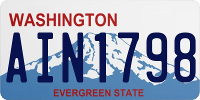 WA license plate AIN1798