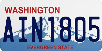 WA license plate AIN1805