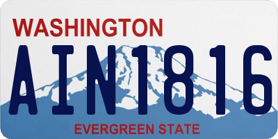 WA license plate AIN1816