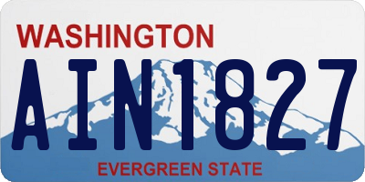 WA license plate AIN1827