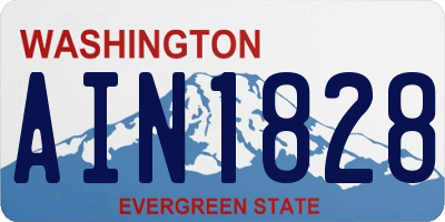 WA license plate AIN1828