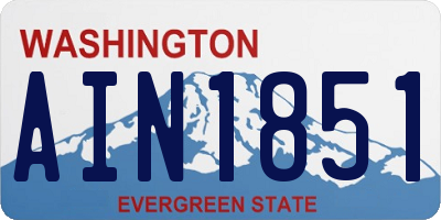 WA license plate AIN1851