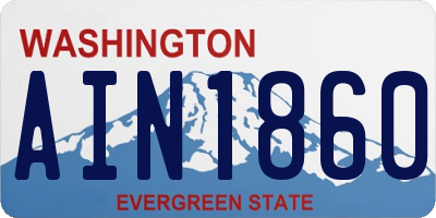 WA license plate AIN1860