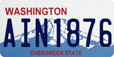 WA license plate AIN1876