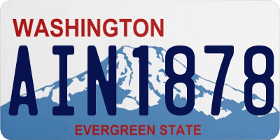 WA license plate AIN1878