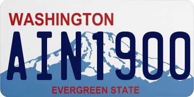 WA license plate AIN1900