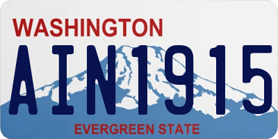 WA license plate AIN1915