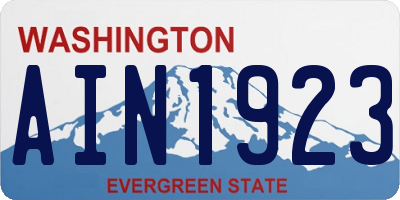WA license plate AIN1923