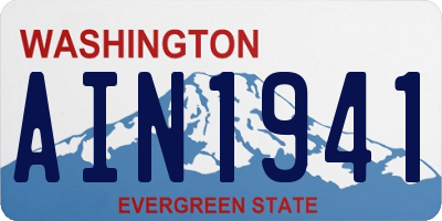 WA license plate AIN1941