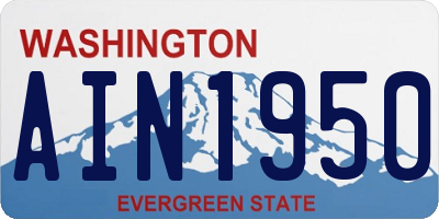 WA license plate AIN1950