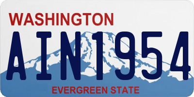 WA license plate AIN1954