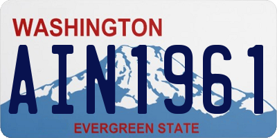 WA license plate AIN1961