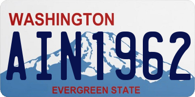 WA license plate AIN1962