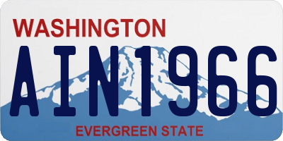 WA license plate AIN1966