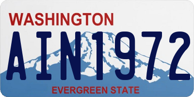 WA license plate AIN1972