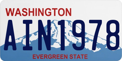 WA license plate AIN1978
