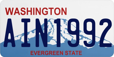 WA license plate AIN1992