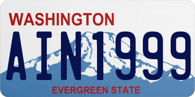 WA license plate AIN1999