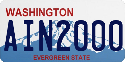 WA license plate AIN2000