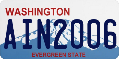 WA license plate AIN2006