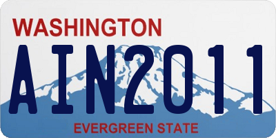 WA license plate AIN2011