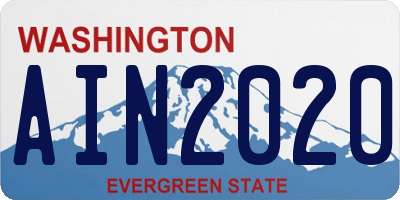WA license plate AIN2020