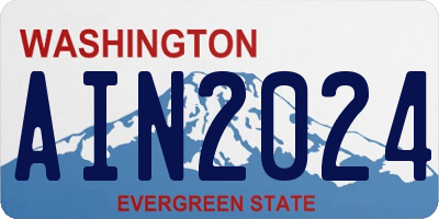WA license plate AIN2024