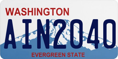 WA license plate AIN2040