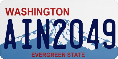 WA license plate AIN2049