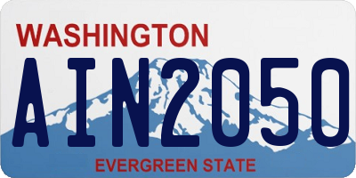 WA license plate AIN2050