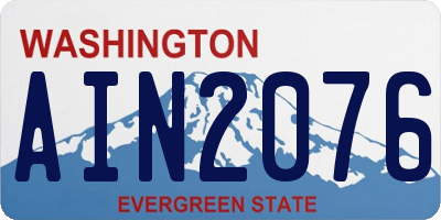 WA license plate AIN2076